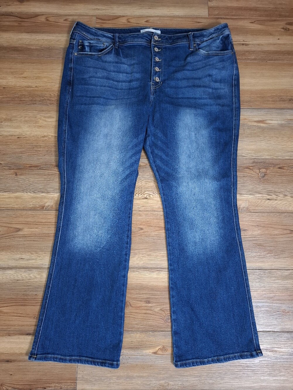 Plus Size KanCan Bootcut High Rise Button Fly Jeans Women's 24 Blue